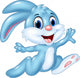 Cartoon Happy Bunny Running Wall Decal