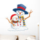 Vector Illustration Christmas Snowman Wall Decal