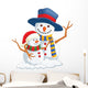 Vector Illustration Christmas Snowman Wall Decal