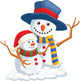 Vector Illustration Christmas Snowman Wall Decal