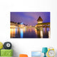 Lucerne Switzerland Night over Wall Decal