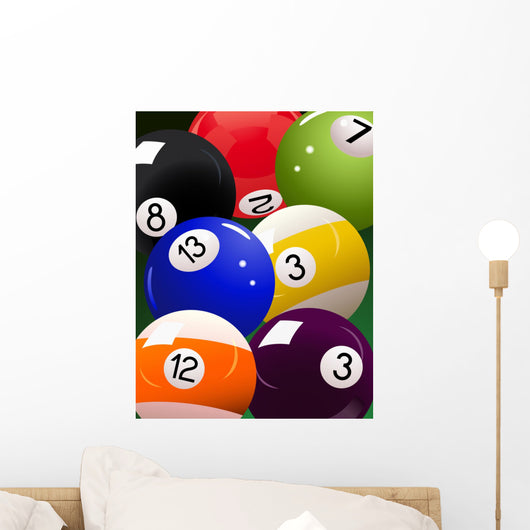 Billiard Ball Vector Illustration Wall Decal