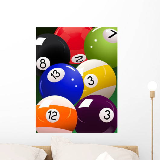 Billiard Ball Vector Illustration Wall Decal