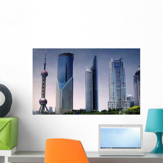 Shanghai Skyline Wall Decal