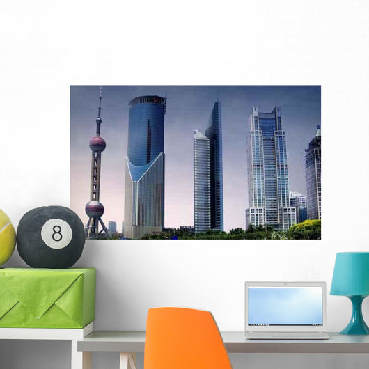 Shanghai Skyline Wall Decal