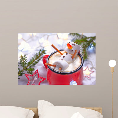 Hot Chocolate with Melted Wall Decal shown on a wall