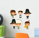 Cute Thanksgiving Kids Wall Decal Sticker Set