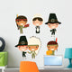 Cute Thanksgiving Kids Wall Decal Sticker Set