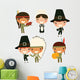 Cute Thanksgiving Kids Wall Decal Sticker Set