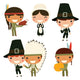 Cute Thanksgiving Kids Wall Decal Sticker Set