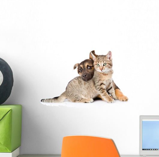 Puppy Playing with Tabby Wall Decal