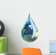 Water Droplet with Earth Wall Decal