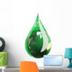 Water Droplet Green Hue Wall Decal