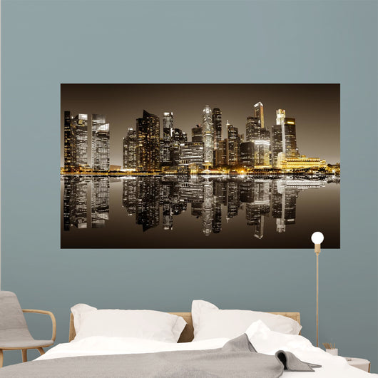 Singapore Downtown Night Wall Decal