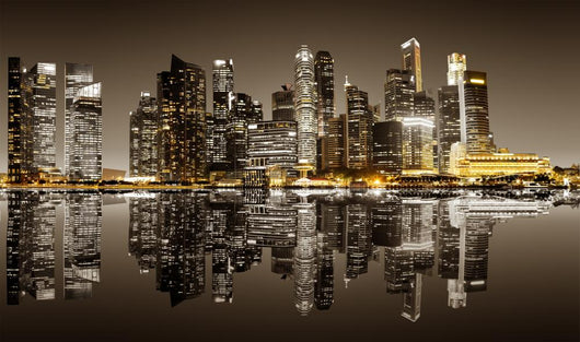Singapore Downtown Night Wall Decal