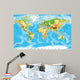 Physical Map World Wall Decal
