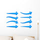 Set Blue 3D Arrows Wall Stickers Wall Decal