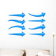 Set Blue 3D Arrows Wall Stickers Wall Decal