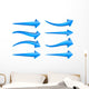 Set Blue 3D Arrows Wall Stickers Wall Decal