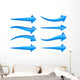 Set Blue 3D Arrows Wall Stickers Wall Decal