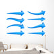 Set Blue 3D Arrows Wall Stickers Wall Decal