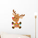 Christmas Reindeer & Lights Vector Illustration Wall Decal