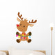 Christmas Reindeer & Lights Vector Illustration Wall Decal