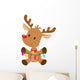 Christmas Reindeer & Lights Vector Illustration Wall Decal