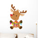 Christmas Reindeer & Lights Vector Illustration Wall Decal