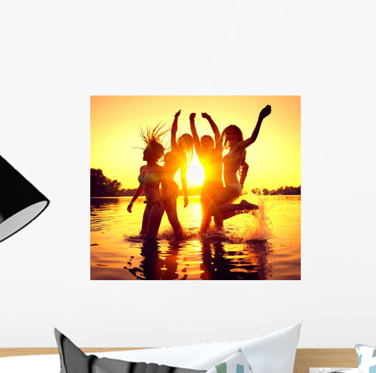 Beach Party Group Happy Wall Decal