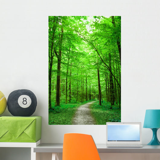 Green Nature Path Forest Wall Decal