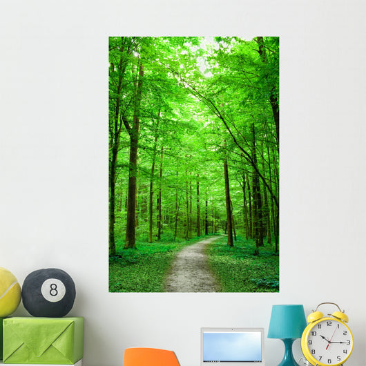 Green Nature Path Forest Wall Decal