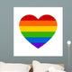 Gay Marriage Rainbow Heart Wall Decal
