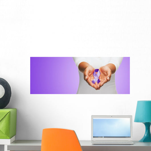 Up Hands Holding Purple Wall Decal