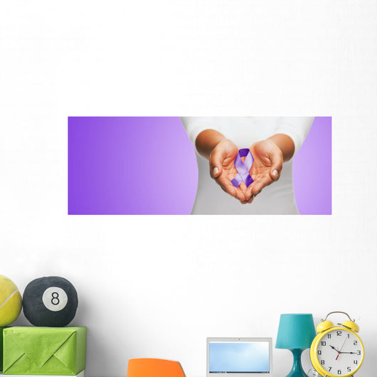 Up Hands Holding Purple Wall Decal