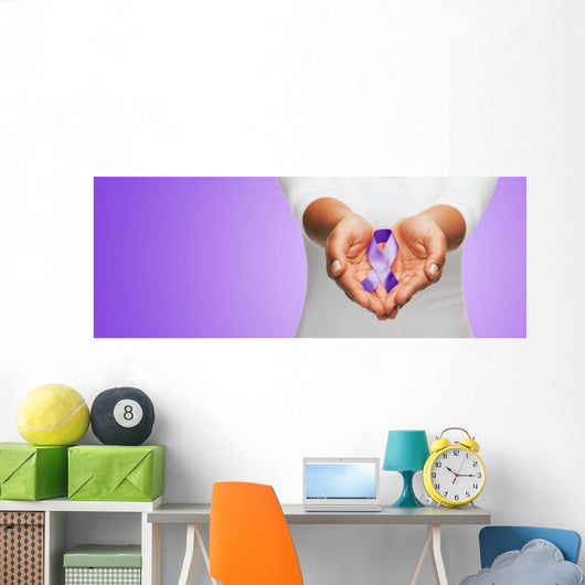 Up Hands Holding Purple Wall Decal