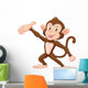 Cartoon Happy Monkey Presenting Wall Decal
