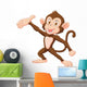 Cartoon Happy Monkey Presenting Wall Decal