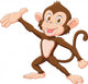 Cartoon Happy Monkey Presenting Wall Decal