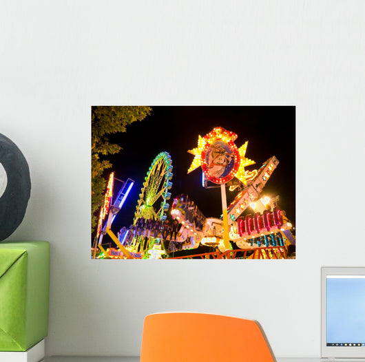 Amusement Park Night Wall Decal