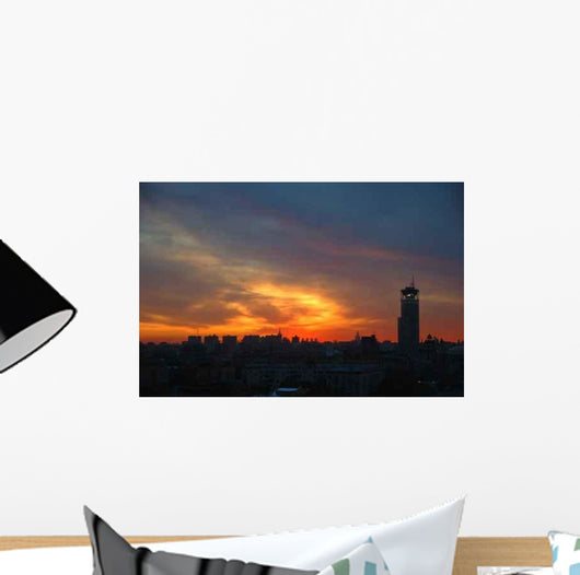 Sunset over Big City Wall Decal