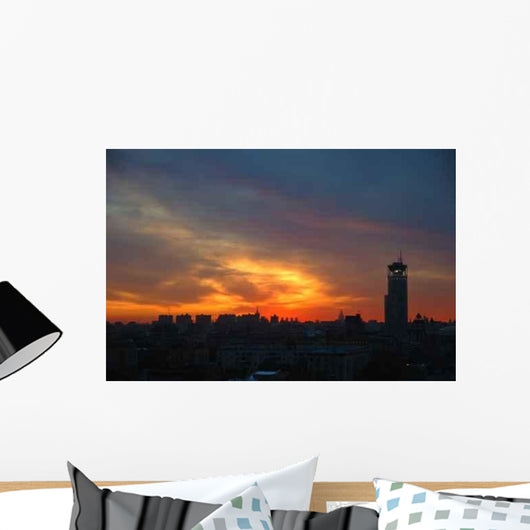 Sunset over Big City Wall Decal