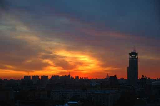 Sunset over Big City Wall Decal