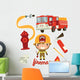 Cute Fireman Kid Firefighter Wall Decal