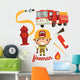 Cute Fireman Kid Firefighter Wall Decal
