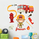 Cute Fireman Kid Firefighter Wall Decal