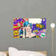 Pop Art Illustration Blue Wall Decal