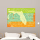 Florida Doodles with Calligraphy Wall Decal