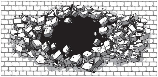 Hole Breaking through Wide Wall Decal
