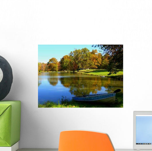 Boat Sitting Lakeside during Wall Decal